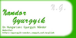 nandor gyurgyik business card